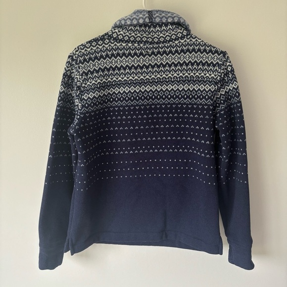 Vineyard Vines Fair Isle Sweater Fleece Relaxed Funnel Neck Shep Shirt Blue - Picture 7 of 8